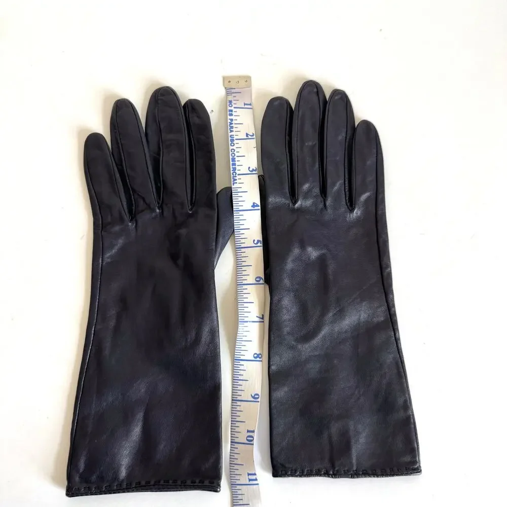 Nordstrom Leather Gloves Dark Navy Blue | Size: 7.5 Women's